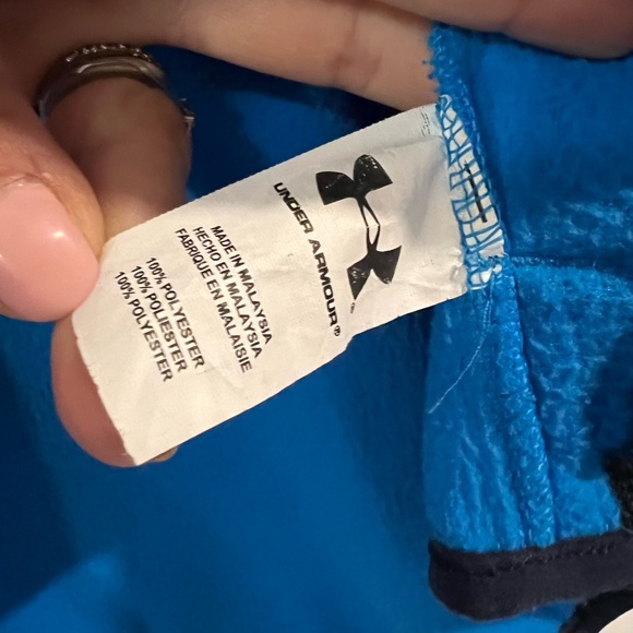 Under Armour North Rim Microfleece Jacket Blue Windbreaker Fleece Youth Size L - Picture 10 of 10